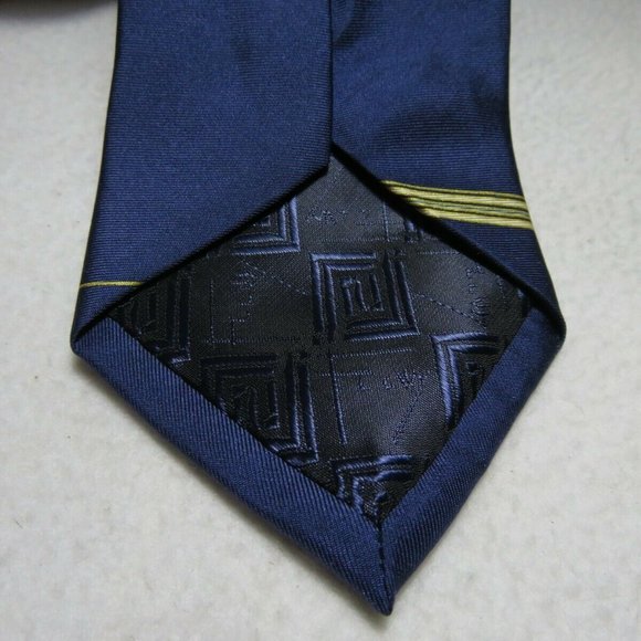 FRANK LLOYD Tie Fireplace Relief Hollyhock House 100% Silk Blue Abstract - Picture 6 of 9